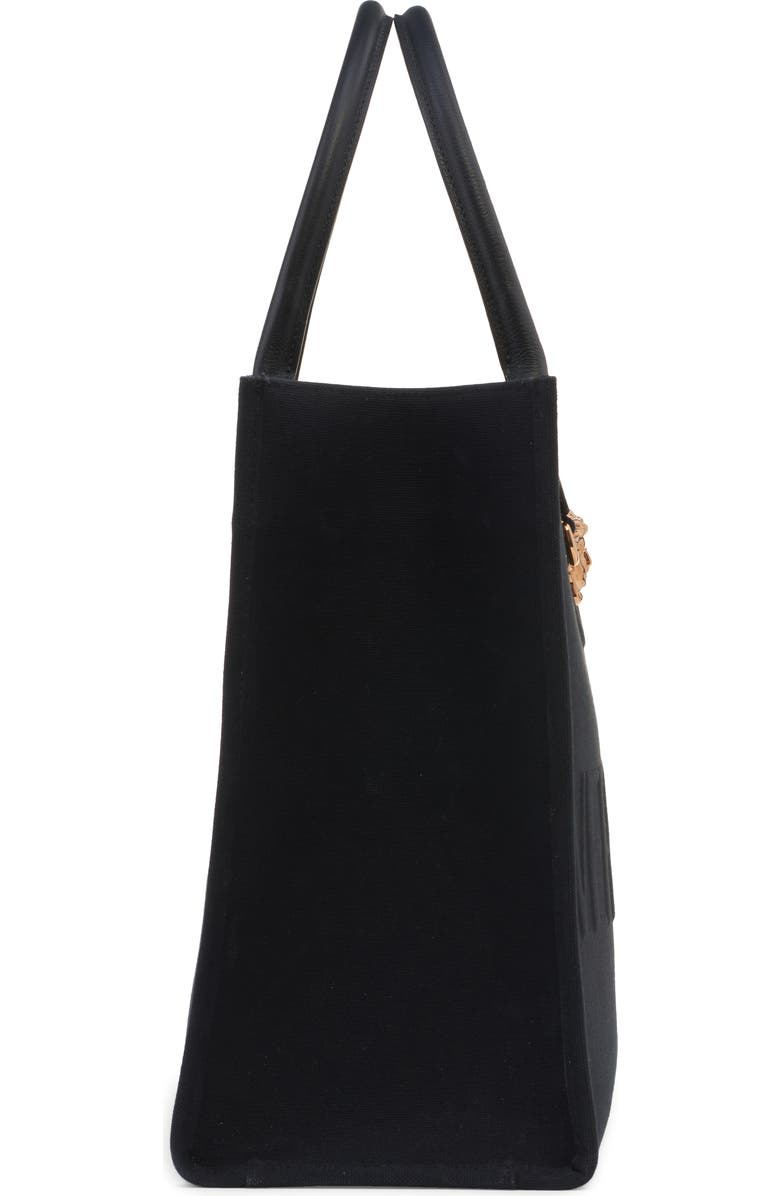 Versace La Medusa Canvas Tote, Alternate, color, Black/ Versace Gold
