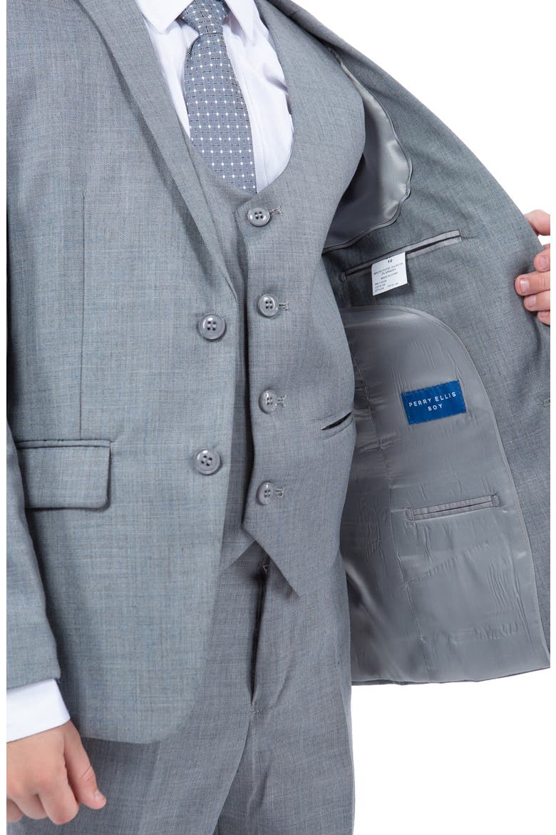 Kids' Shark Gray Five-Piece Sharkskin Suit, Alternate, color, SHARK GREY