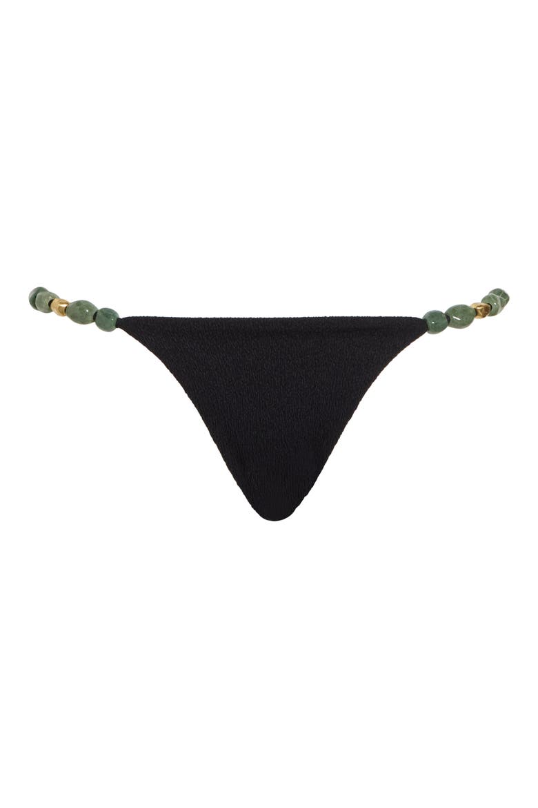 Firenze Kiana Beaded Bikini Bottoms, Alternate, color, BLACK