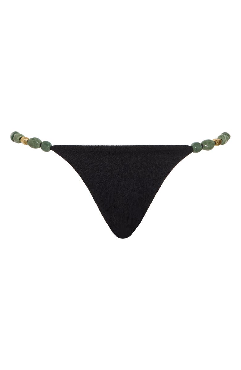 ViX Paula Hermanny Firenze Kiana Beaded Bikini Bottoms, Alternate, color, Black