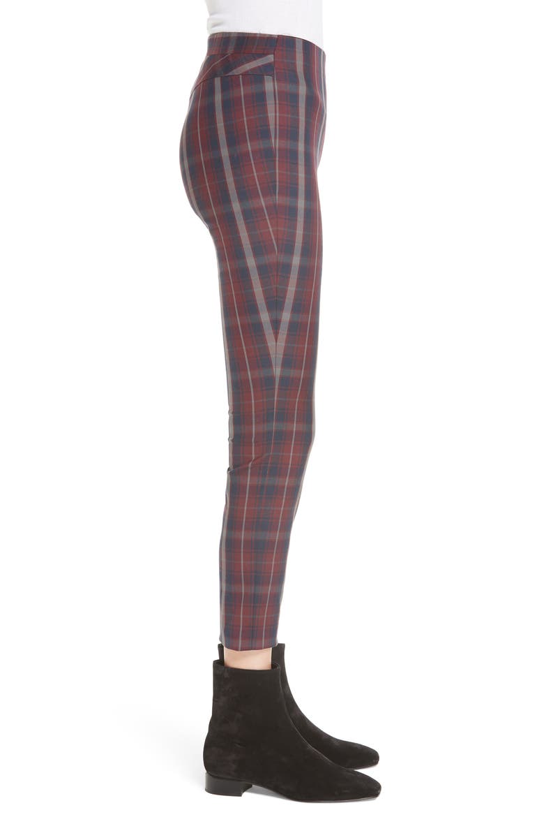 Simone Plaid Yoke Pants, Alternate, color, BURGUNDY PLAID