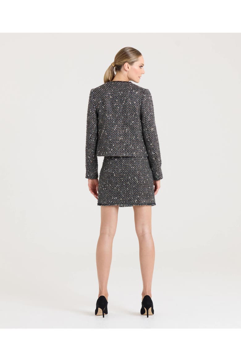 Isabella Cropped Wool Blend Boucle Jacket, Alternate, color, Bronze Glitter