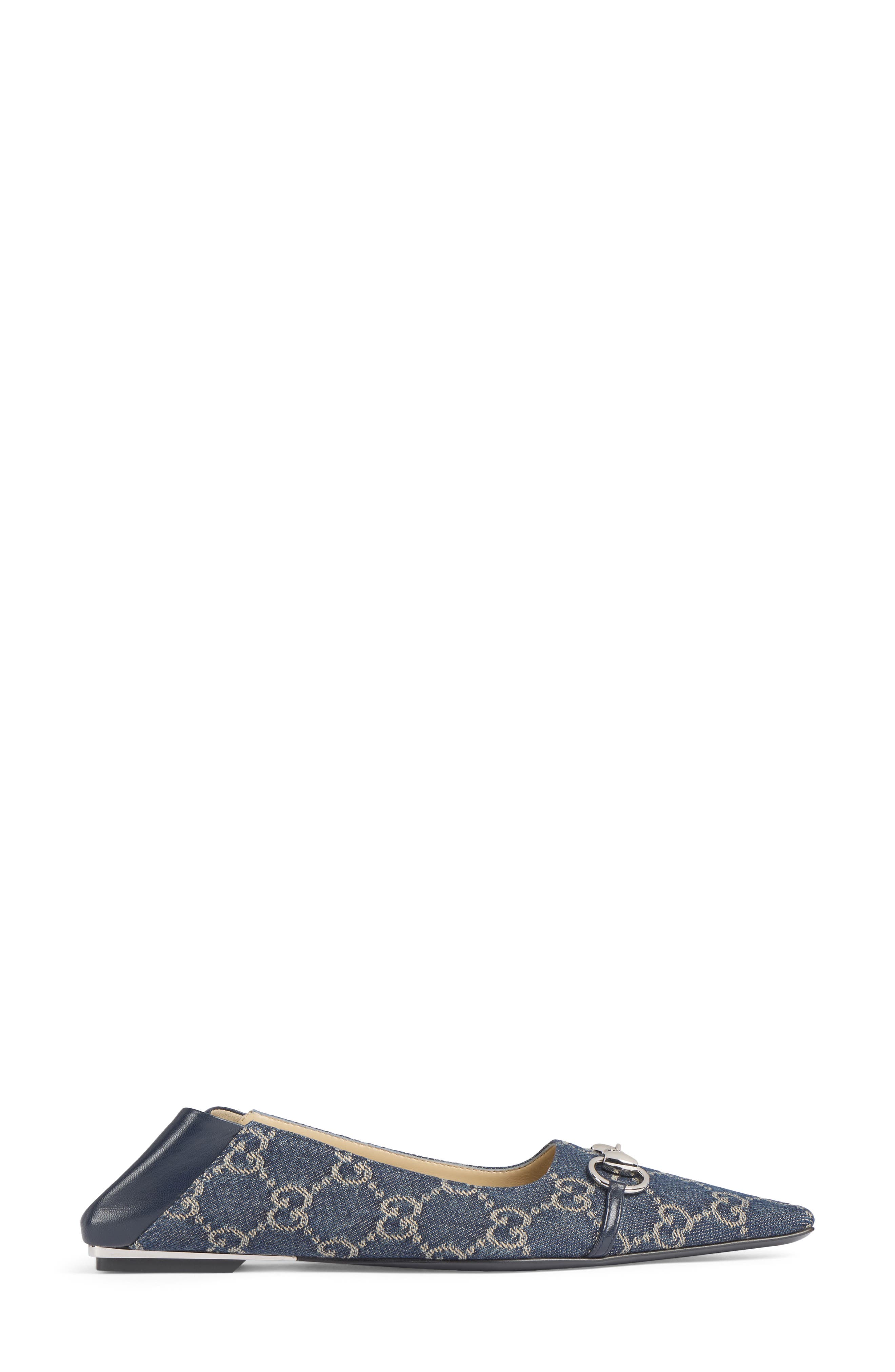 Vittoria Horsebit GG Canvas Convertible Flat, Alternate, color, 4741 DENIM
