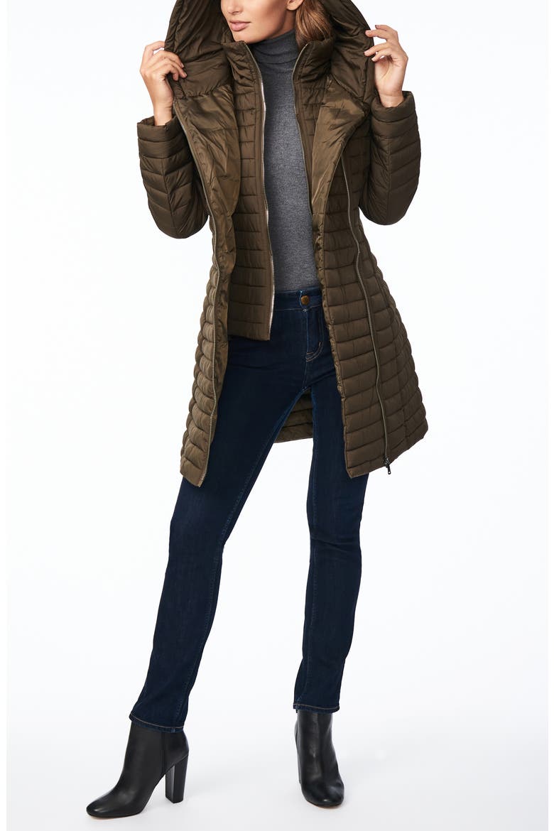 Quilted Water Resistant Packable Walker Coat, Alternate, color, DRIED BASIL