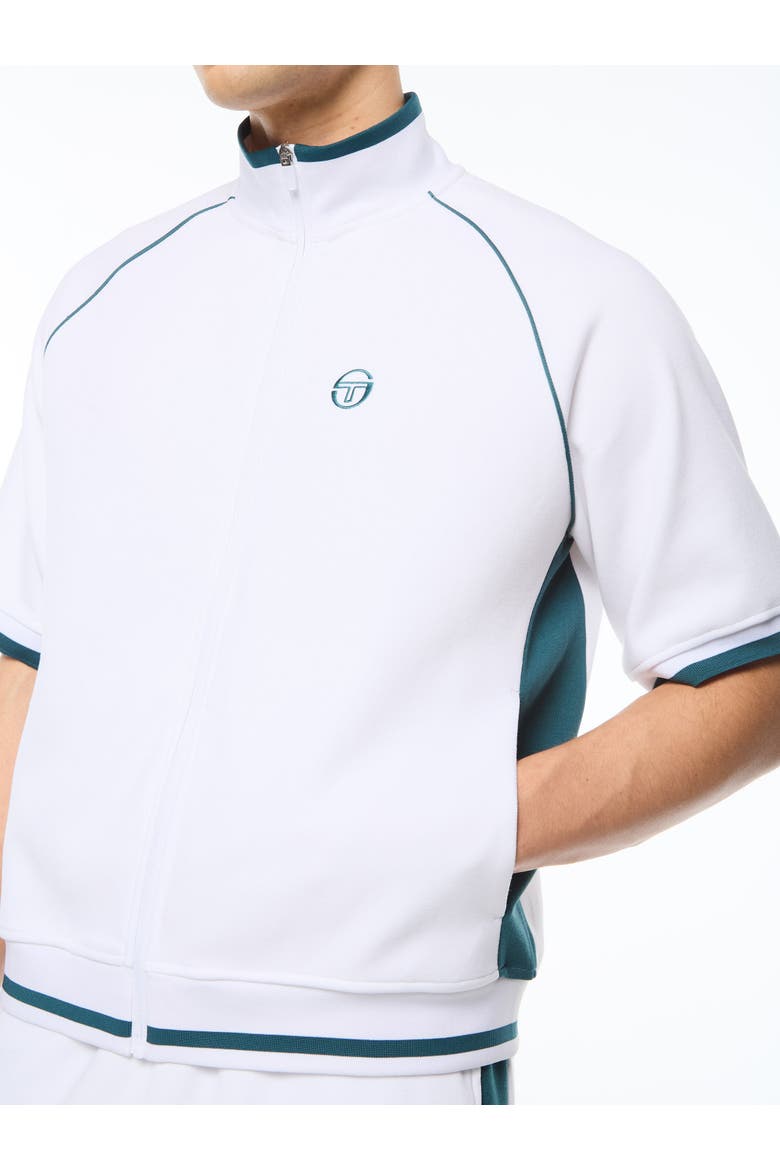 Pannello Short Sleeve Track Jacket, Alternate, color, BRILLIANT WHITE