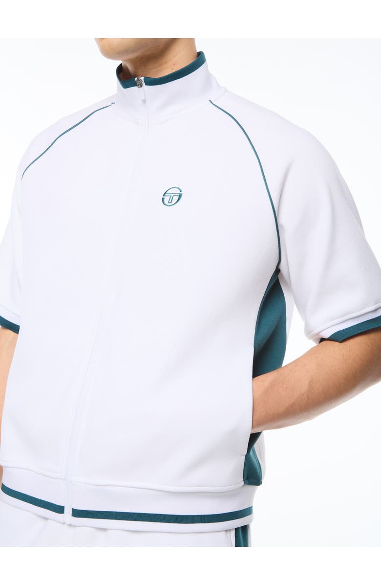 Sergio Tacchini Pannello Short Sleeve Track Jacket, Alternate, color, Brilliant White