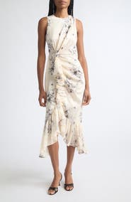 Cinq à Sept Cyrus Floral Ruffle Midi Dress