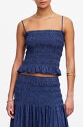 Madewell Smocked Denim Tank Top