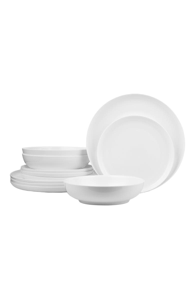 Stone Lain Gabrielle Bone China 12-Piece Dinnerware Set, Main, color, White