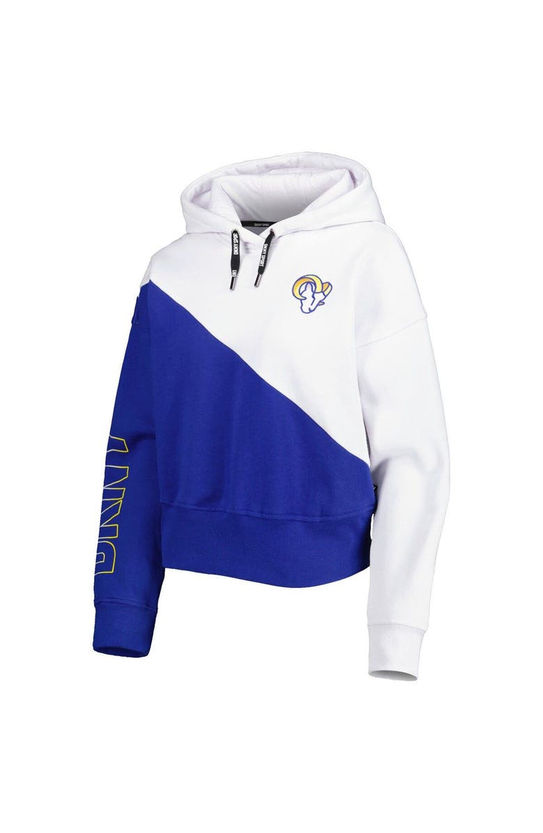 DKNY SPORT Women's DKNY Sport White/Royal Los Angeles Rams Bobbi Color Blocked Pullover Hoodie, Alternate, color, White