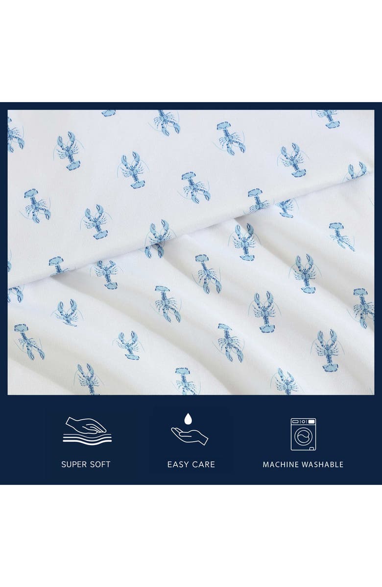 Nautica Nantucket Lobster Print Microfiber Sheet Set, Alternate, color, Lt-Pastel Blue