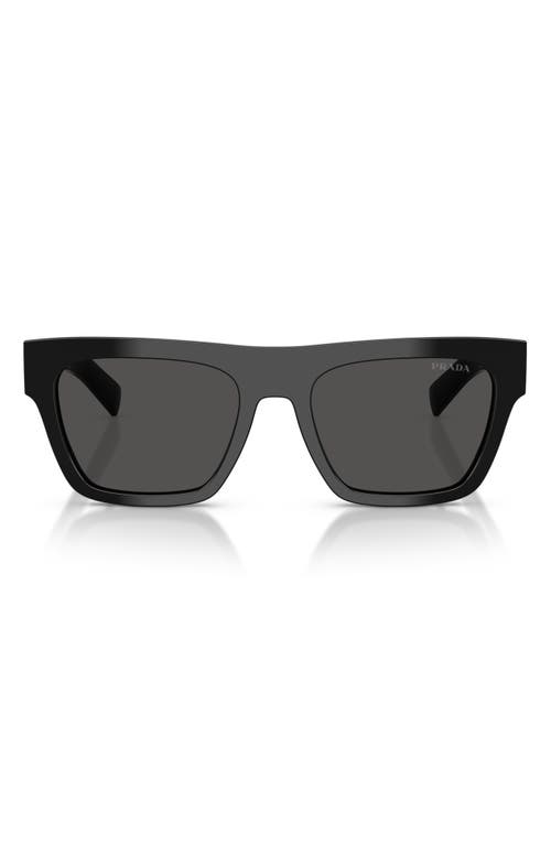 Prada 55mm Rectangular Sunglasses In Black