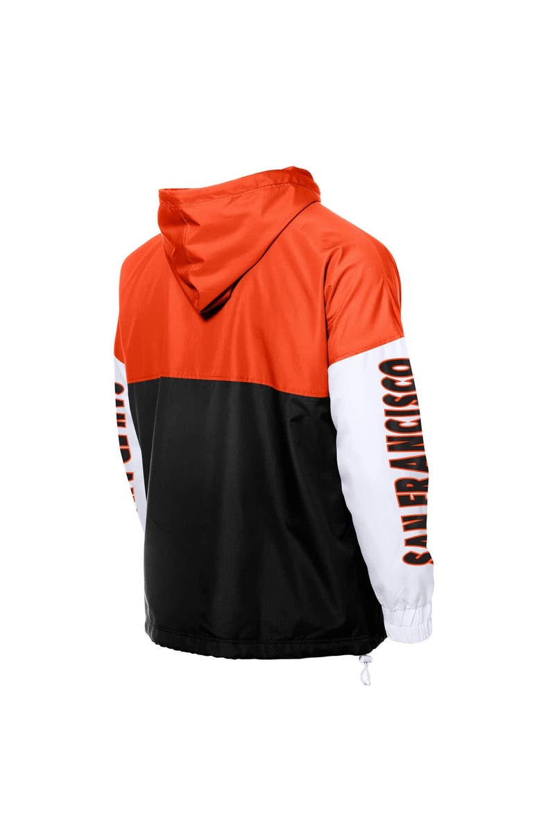 New Era Men's New Era Black/Orange San Francisco Giants Color Block Full-Zip Hoodie Windbreaker, Alternate, color, Black