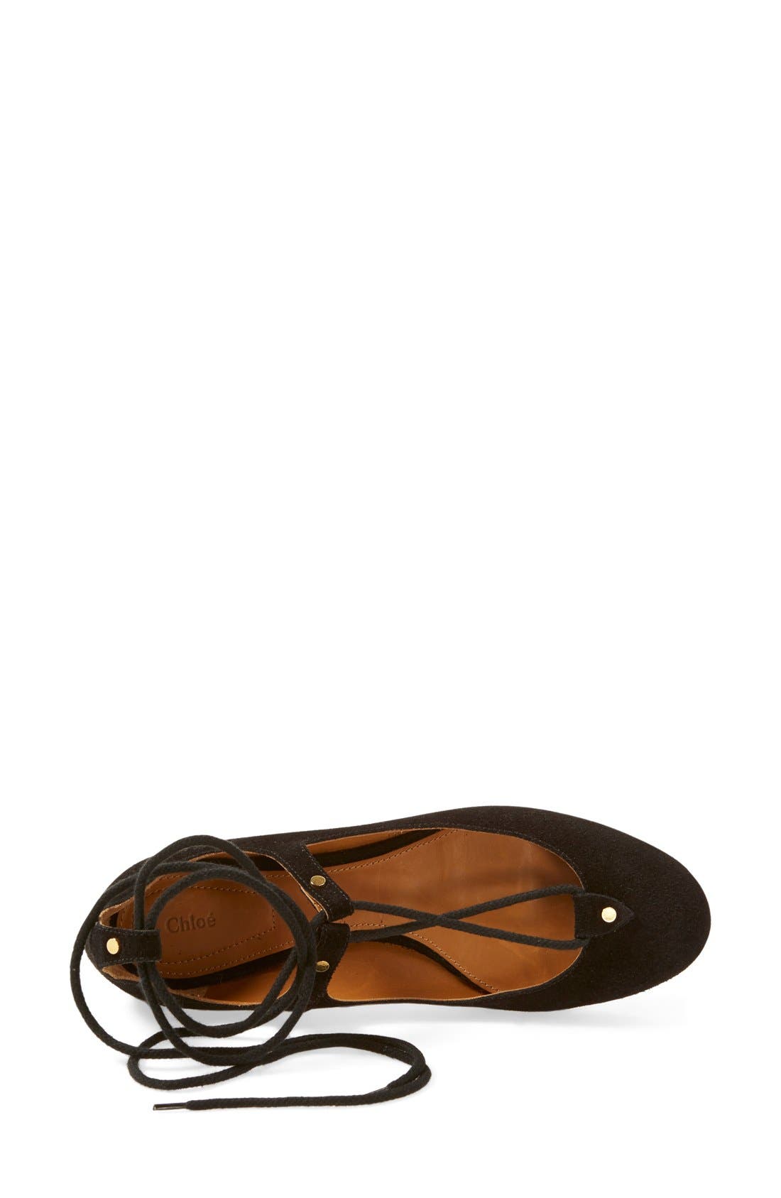 Chloé 'Foster' Lace-Up Ballet Flat, Alternate, color, 