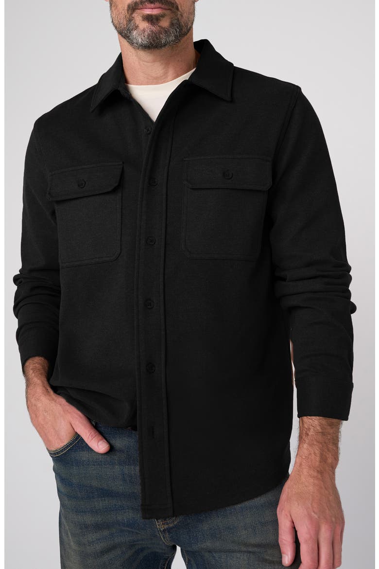 Long Sleeve Knit Button Up Shirt, Main, color, BLACK
