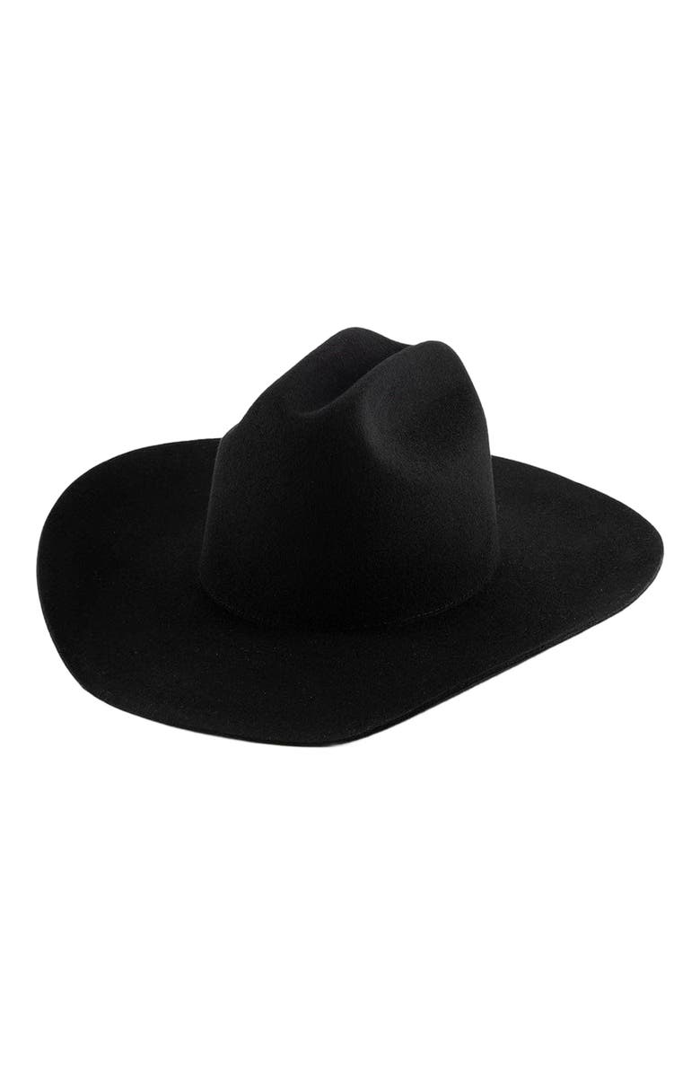 Gigi Pip Stylish Teddy Cattleman Hat, Main, color, Black