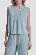 DKNY Jeans Double Crepe Gauze Sleeveless Top