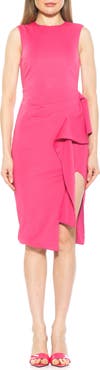 Alexia Admor Valeri Asymmetric Ruffle Cocktail Dress