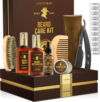 13 Piece Beard Care Kit - Ultimate Grooming Set with Oil, Balm, Wash, Razor & More