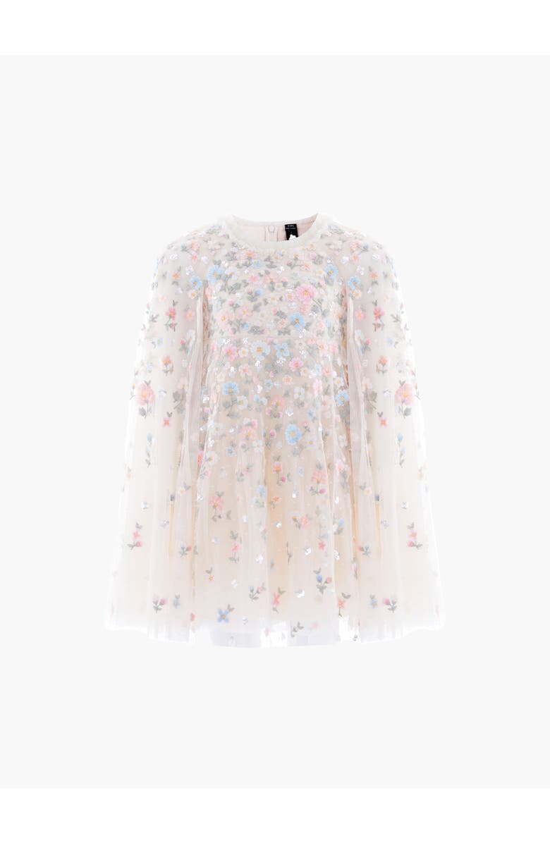 Needle & Thread Dahlia Ditsy Cape Kids Dress, Alternate, color, Cream/Multi