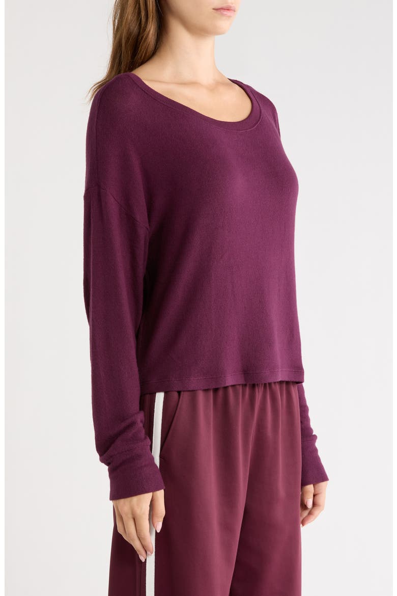 LuxeLayer Pullover Sweatshirt, Alternate, color, CABERNET