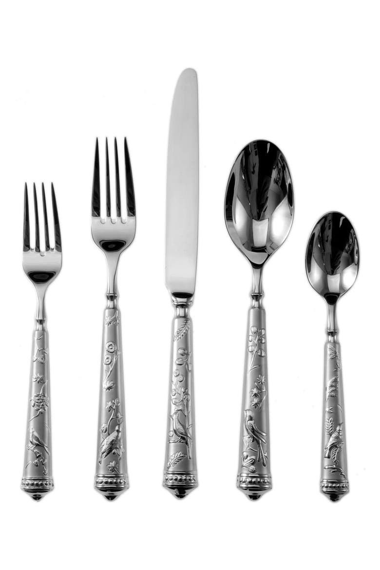 Bird of Paradise 20-Piece Flatware Set, Main, color, SILVER