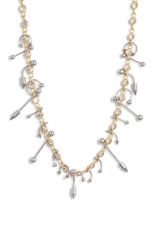 VIDAKUSH Duotone Piercing Station Necklace in Gold 