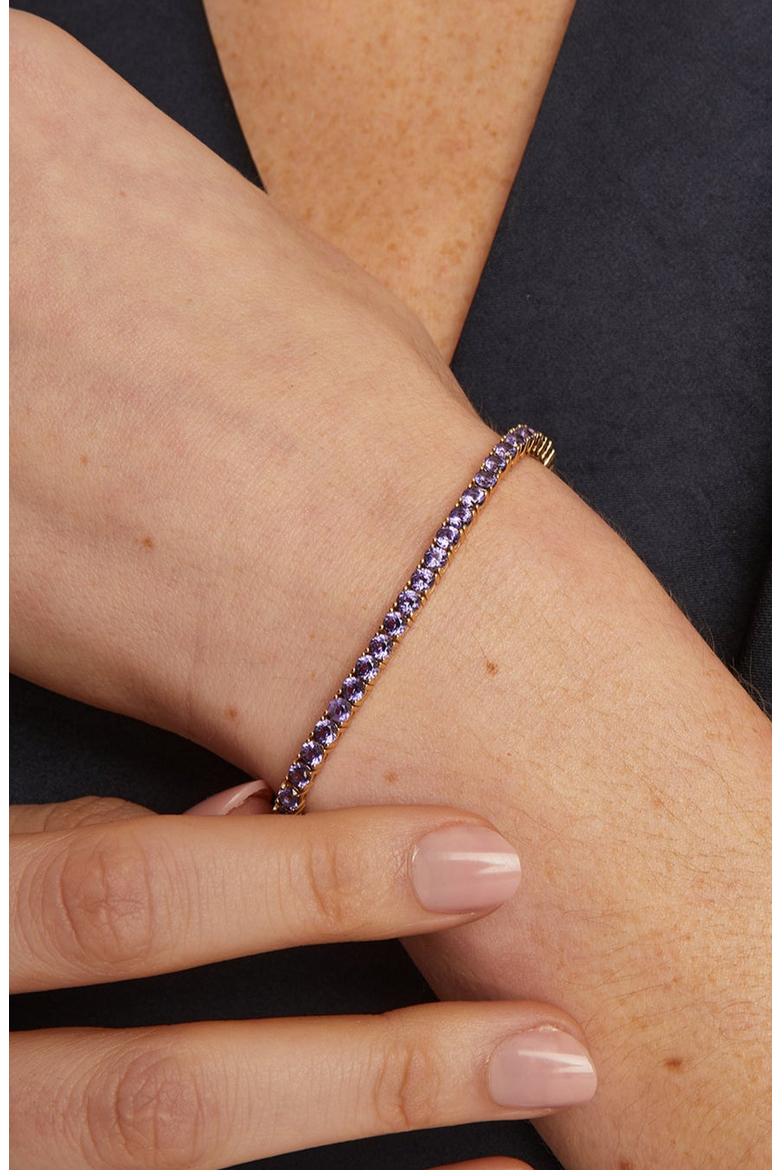Lab Grown Amethyst Tennis Bracelet, Alternate, color, Yellow Gold Vermeil