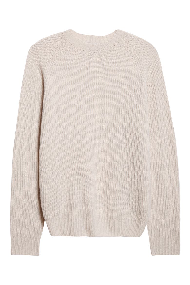 Oxnard Cashmere & Extrafine Merino Wool Rib Sweater, Alternate, color, PAMPAS
