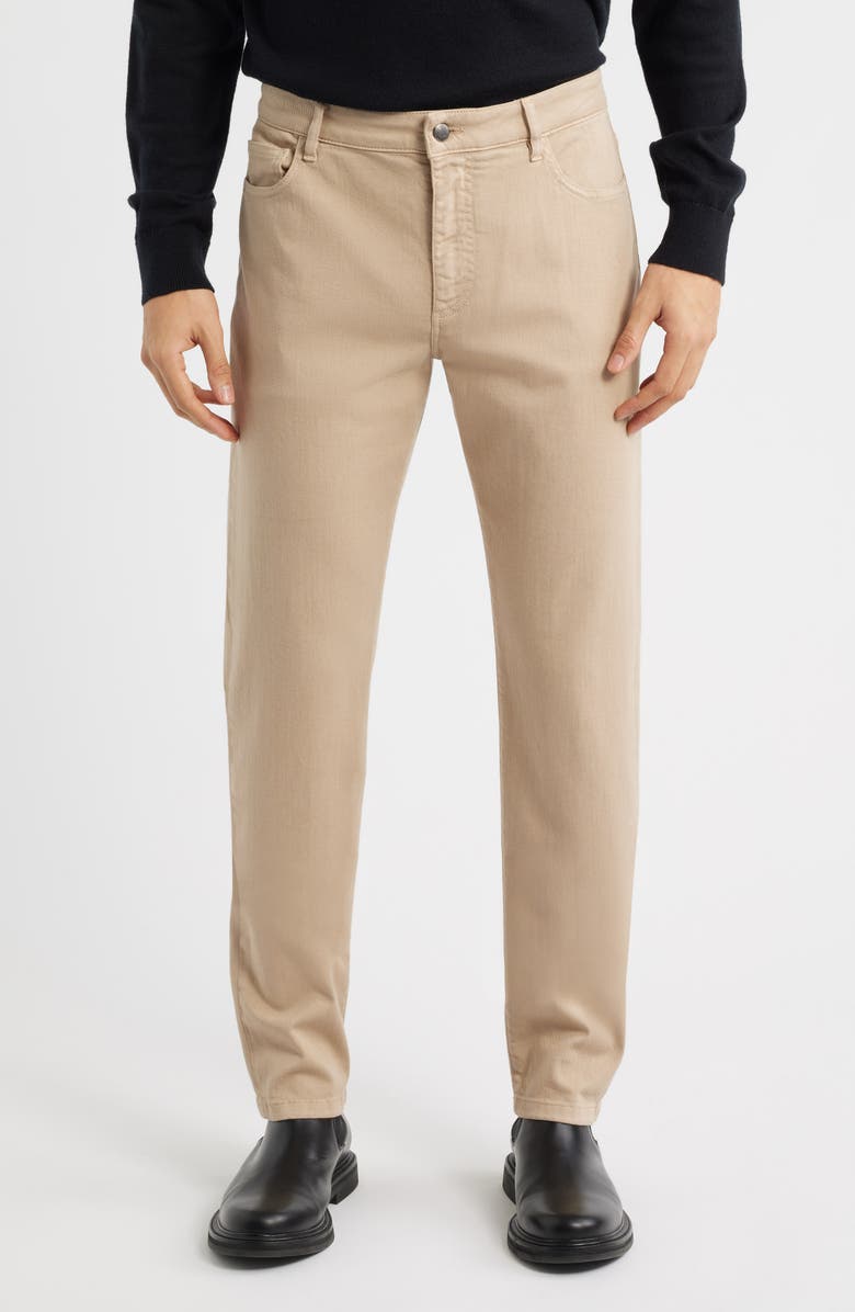 Canali Garment Dyed Bull Denim Jeans, Main, color, Light Beige