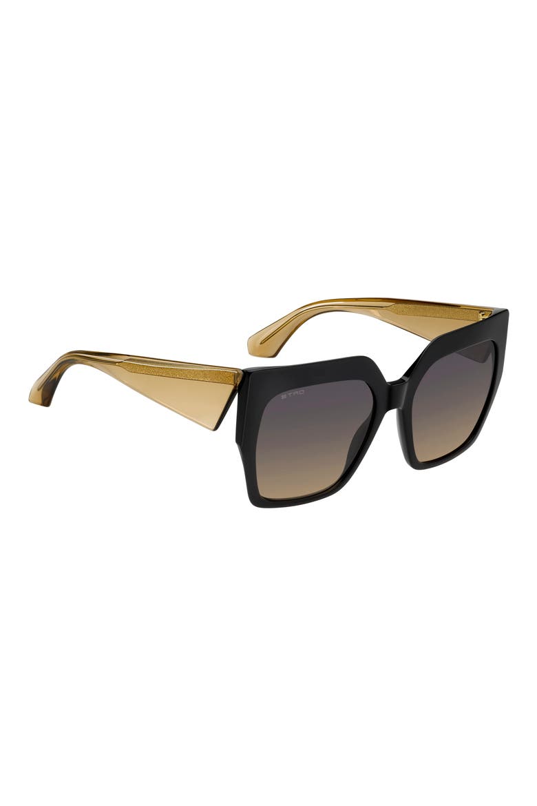 57mm Square Sunglasses, Alternate, color, BLACK YELLOW/ VIOLYELLOW DS