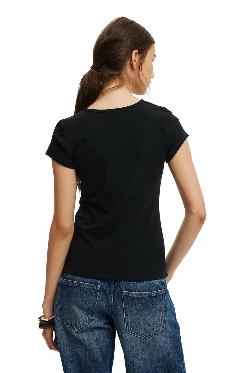 Cotton On Women
s Longline Crew Short Sleeve Tee, Alternate, color, Black