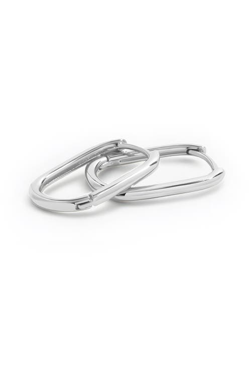 Mint & Lily Retro Box Huggie Hoop Earrings In Silver