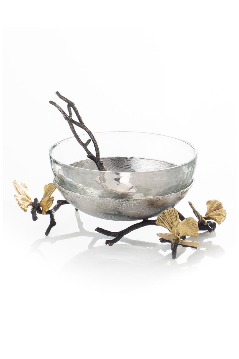 Butterfly Ginkgo Glass Nut Dish, Main, color, NO COLOR
