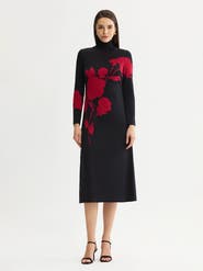 Misook Jacquard Soft Knit Maxi Dress