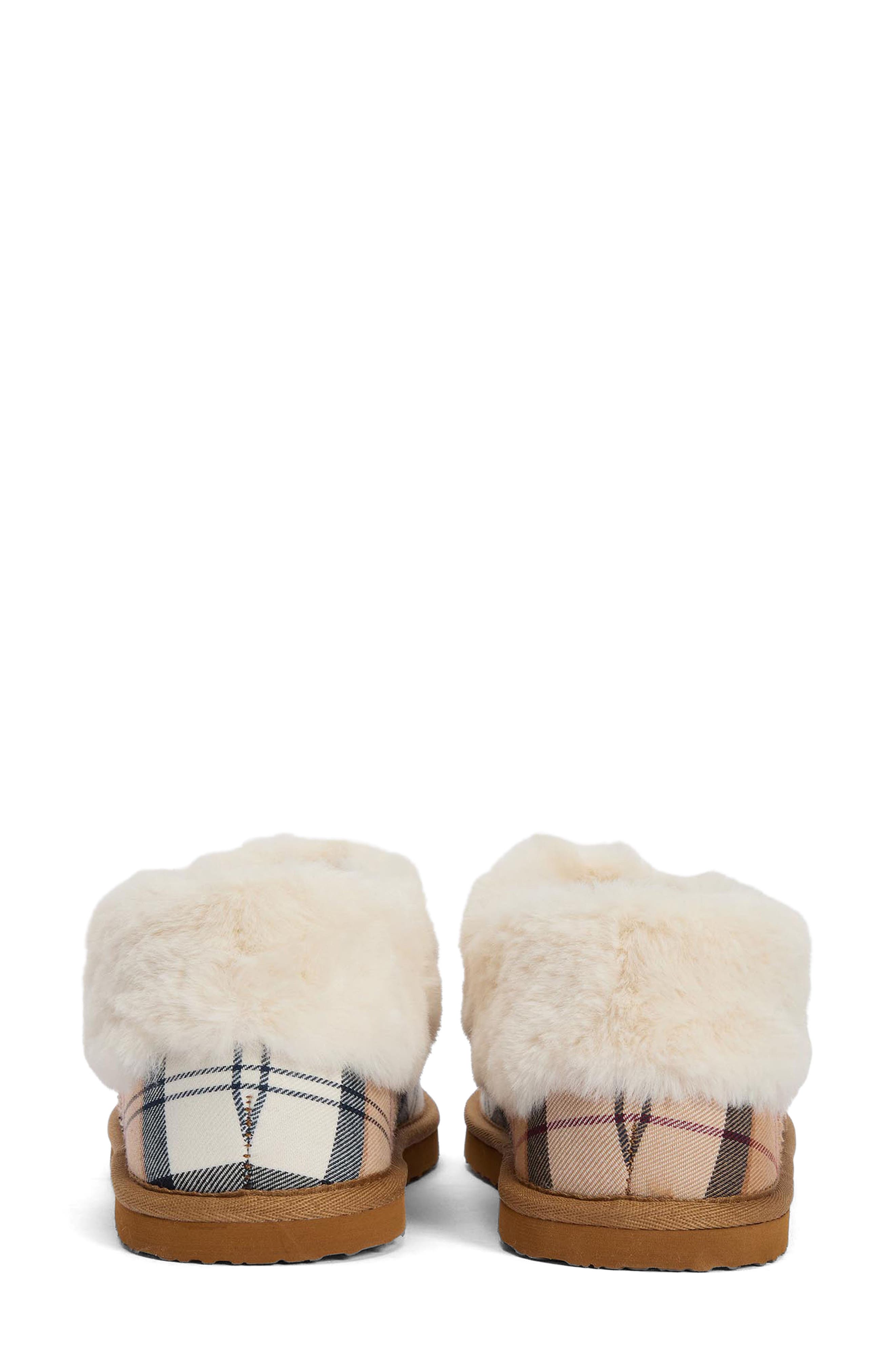 Barbour Eloise Faux Fur Lined Scuff Slipper, Alternate, color, Hessian Tartan