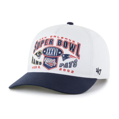 Men's '47 White/Navy NFL Multi-Team Throwback Dueling Logos Adjustable Hitch Hat