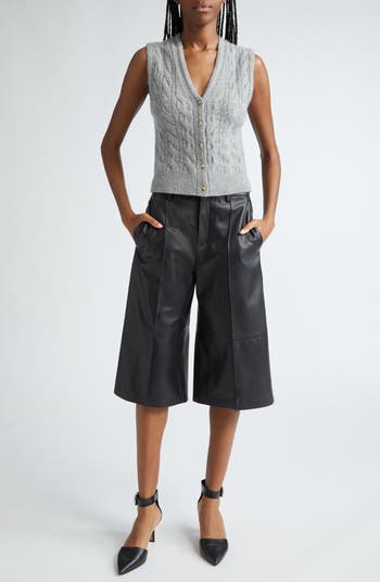 【THE MOZZ】Ever Leather Bermuda Pants Vince Leather Bermuda Shorts | Nordstromrack