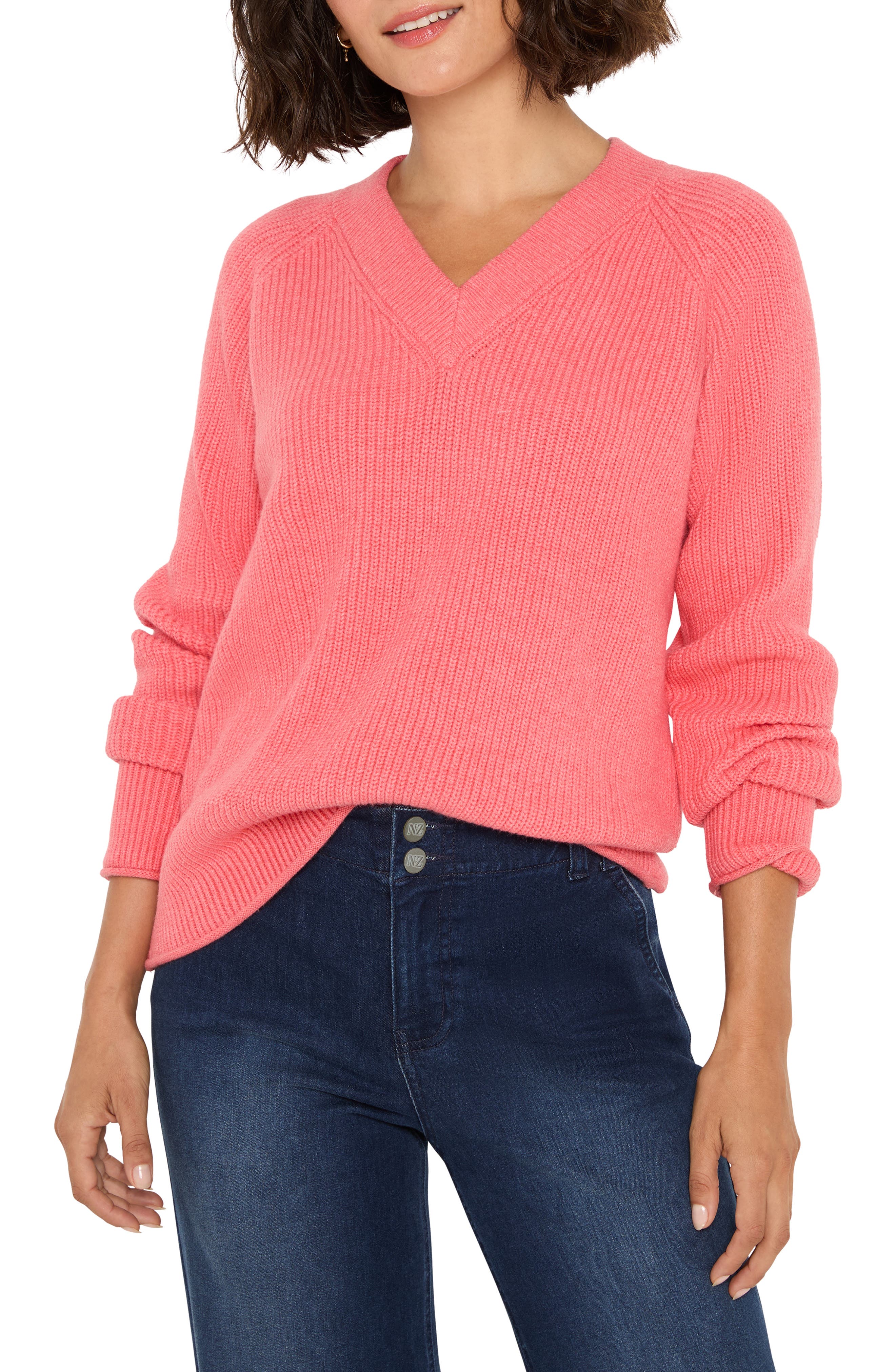 NIC+ZOE Shaker Stitch V-Neck Sweater (Women) | Nordstrom