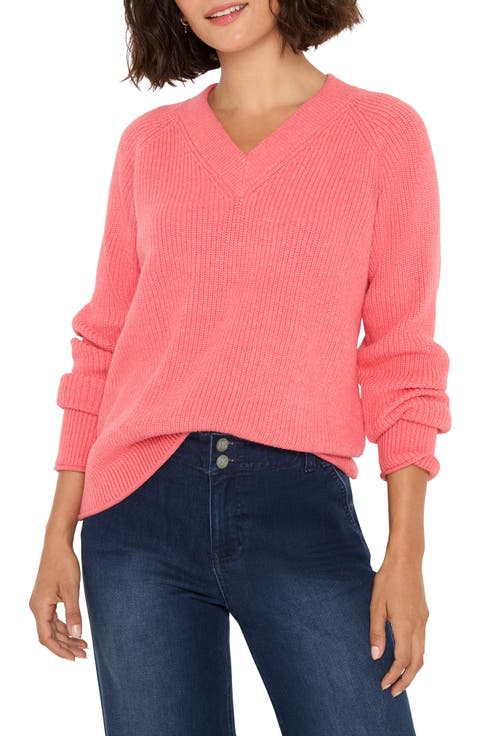 Shaker Stitch V-Neck Sweater (Regular & Petite)