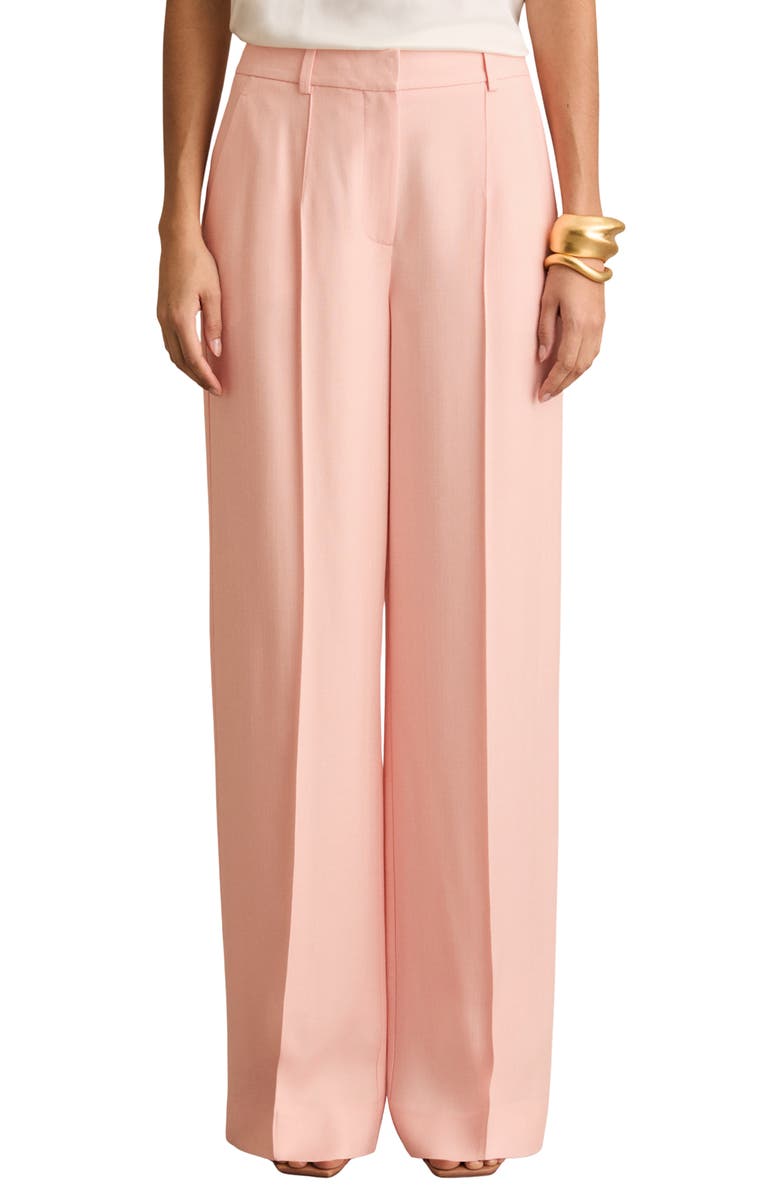 Reiss Magda Pleated Wide Leg Pants, Main, color, Pink