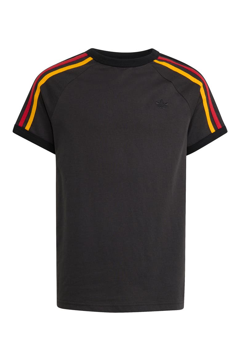 Kids' 3-Stripes Cotton T-Shirt, Main, color, UTILITY BLACK/ BLACK