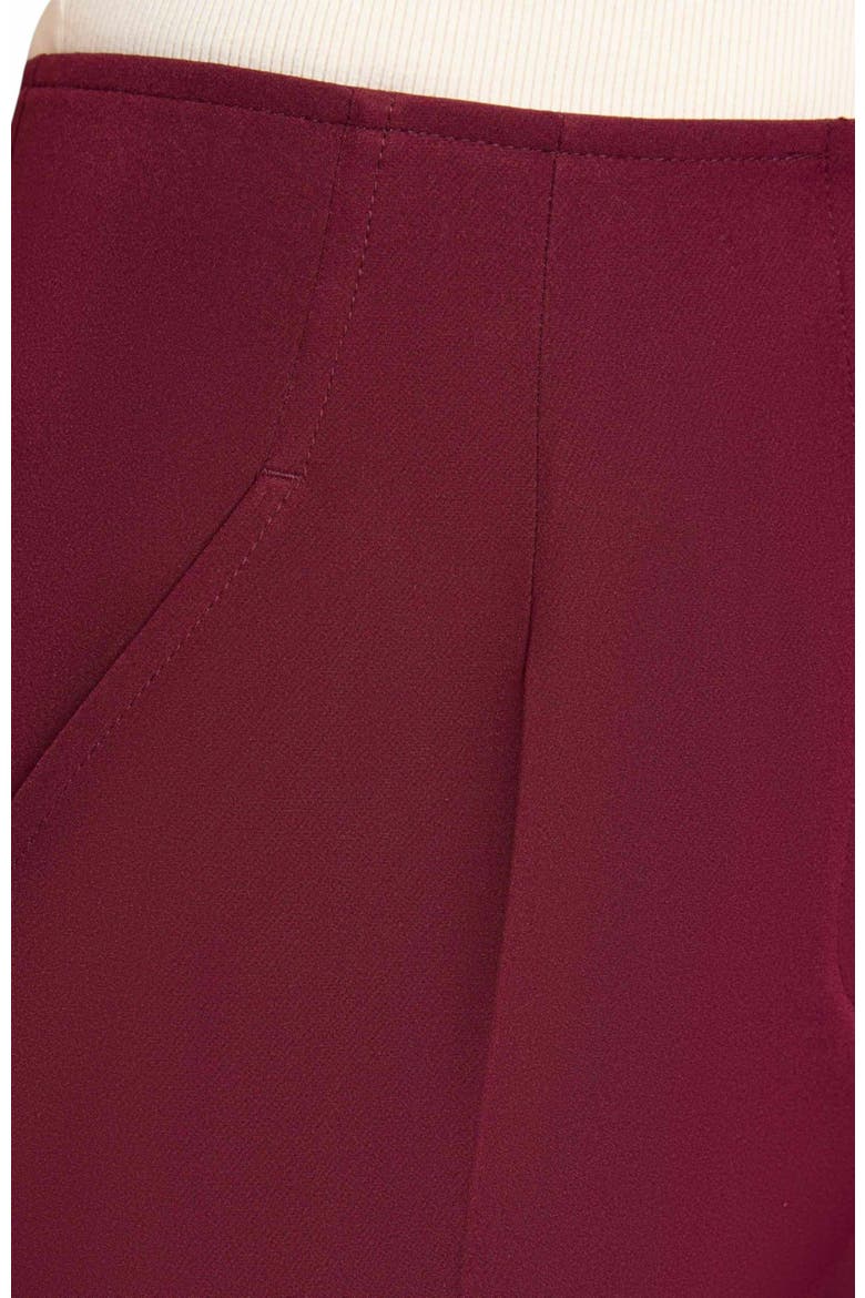 DELLA Staight Leg Pants with Slanted Pockets in Soft Stretch Crepe, Alternate, color, CHERRY COLA