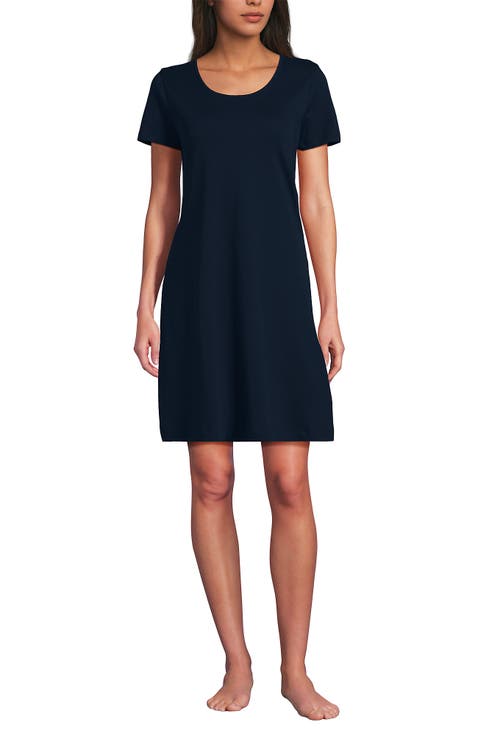 Cotton Short Sleeve Knee Length Nightgown