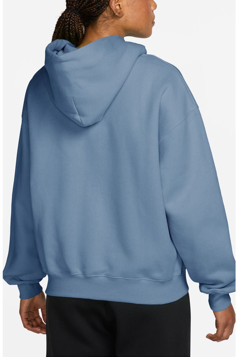 Oversized Fleece Full Zip Hoodie, Alternate, color, 486 WORKBL/ SAIL