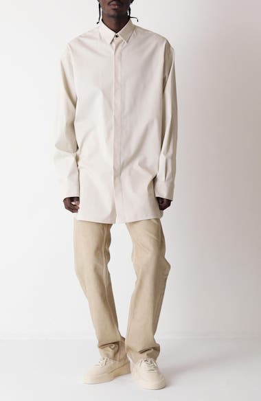 ovy Cotton Shirts (white×brown) The Cattleman- Men's White Oxford Western Shirt - Dixon Rand