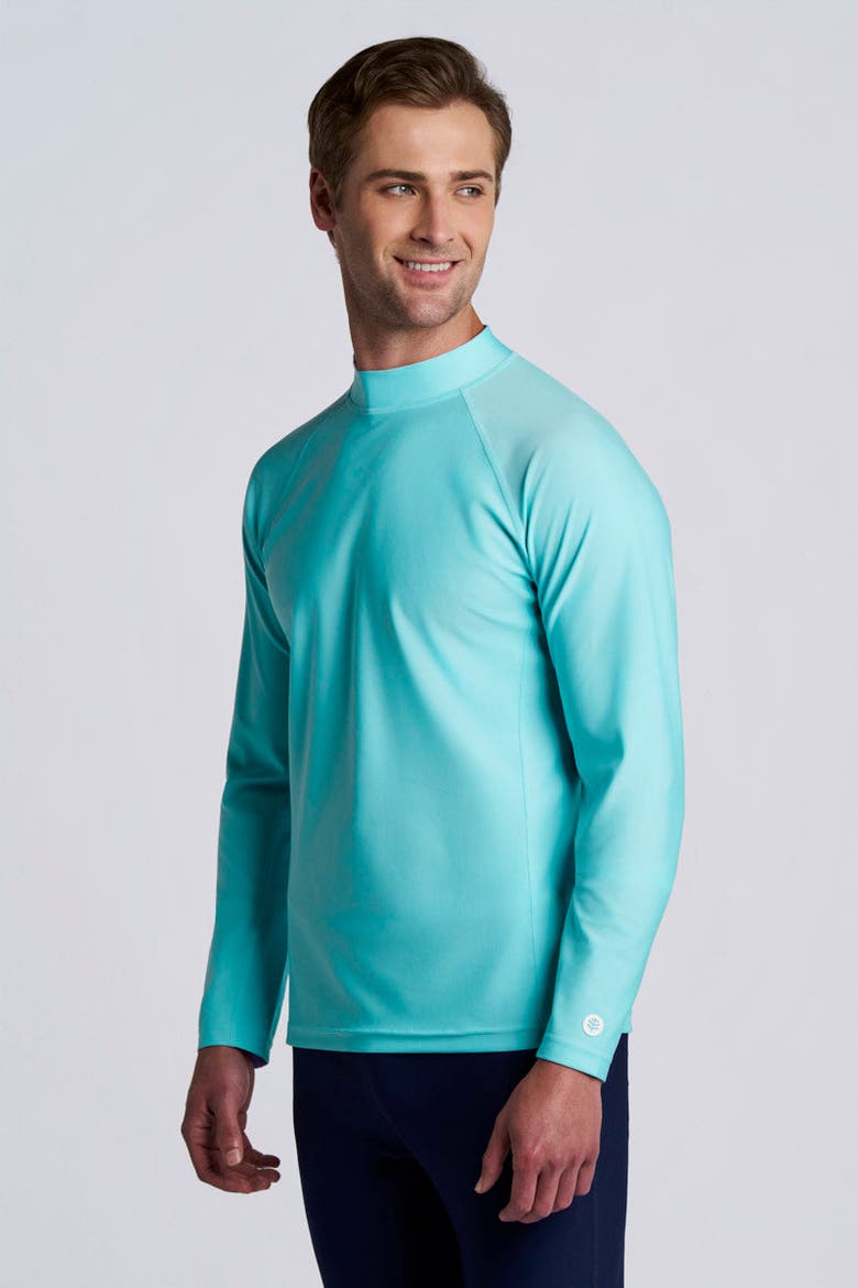 Men's Tulum Surf Long Sleeve Rash Guard, UPF 50+ Sun Protection, Alternate, color, Coolibar Blue