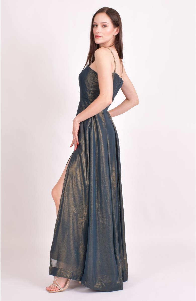 RAAS Adair Shimmer Saree Gown, Alternate, color, Green