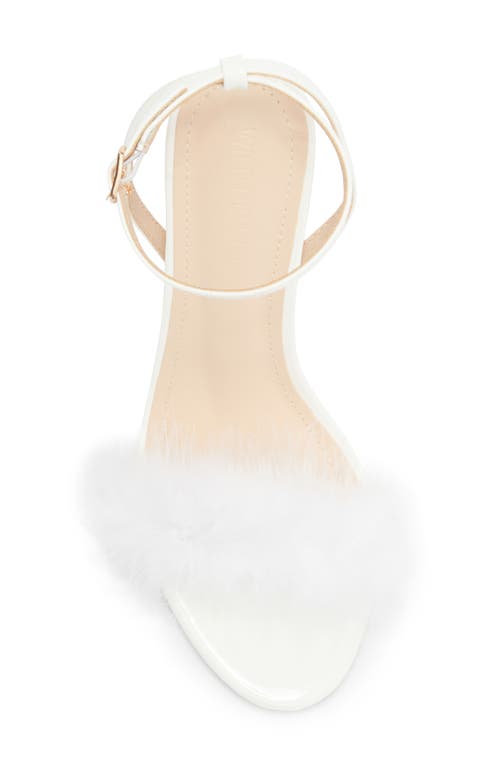 Wild Diva Lounge Safina Faux Fur Heel Sandal In White