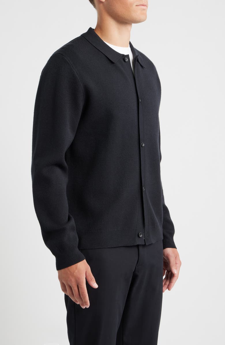 Open Edit Polo Cardigan, Alternate, color, Black Caviar